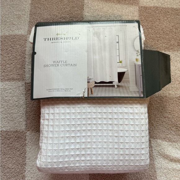 Threshold Classic White Waffle Shower Curtain - Picture 1 of 2